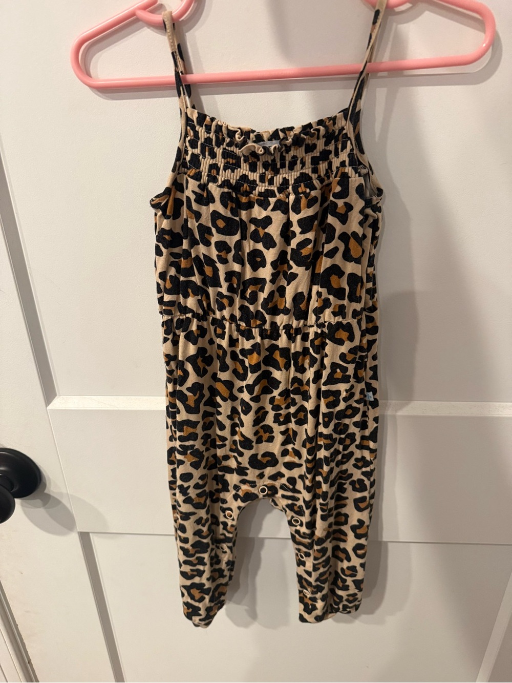 Posh Peanut Leopard Print Romper - Tan & Black